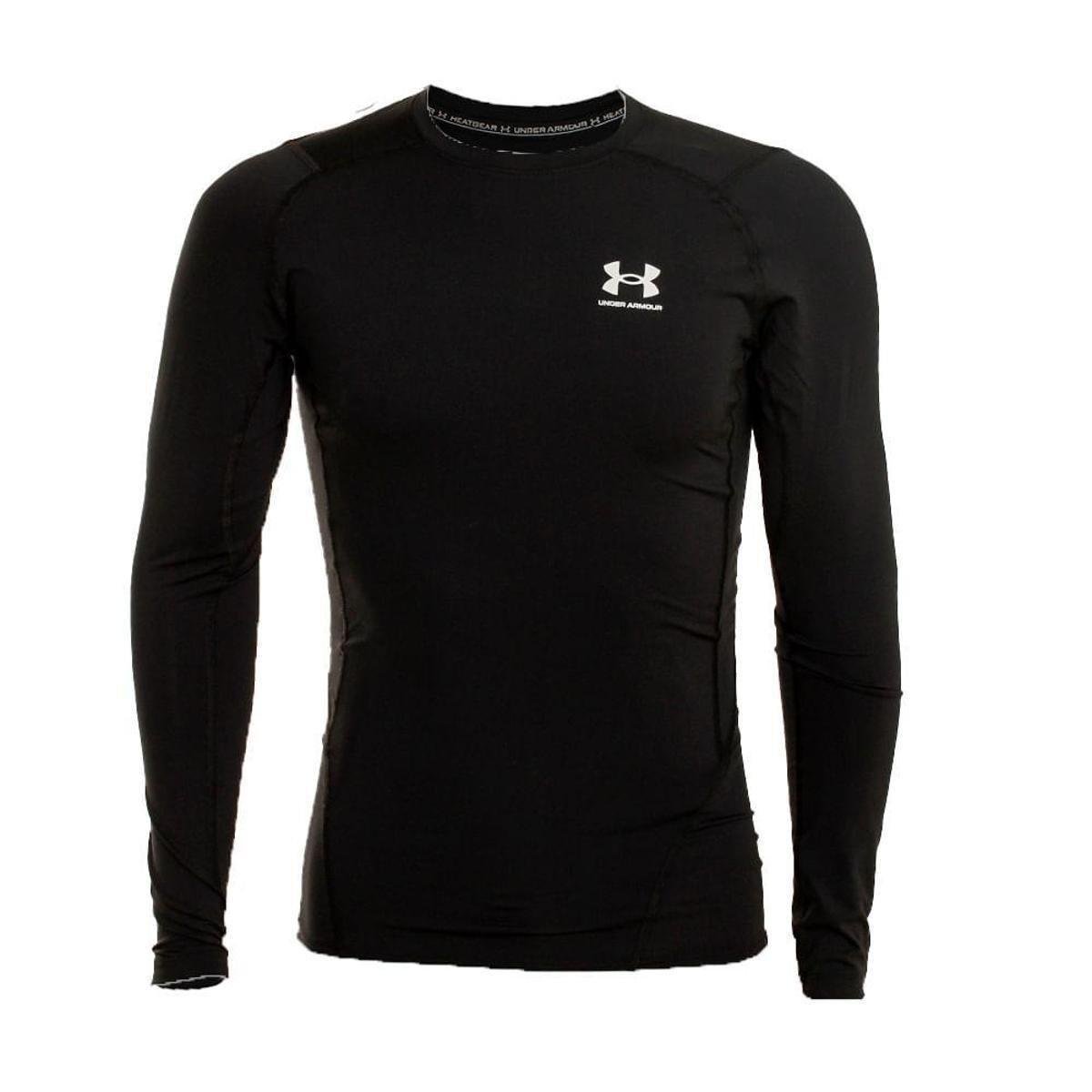 Camiseta Manga Longa Under Armour Style Preto e Prata - Masculino 4GG Menor preço em Camiseta Manga Longa Under Armour Style Preto e Prata - Masculino 4GG