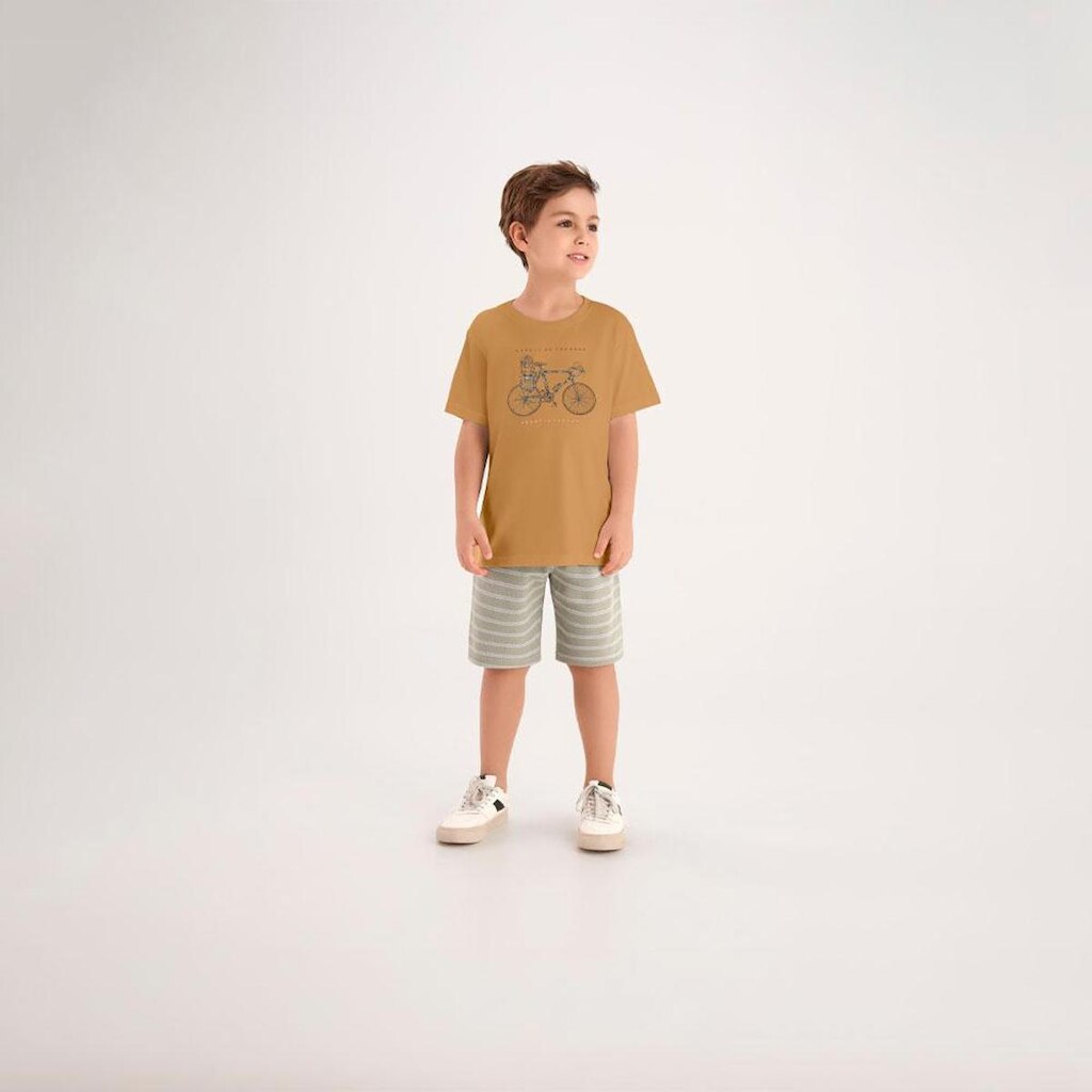 Camiseta Marrom Infantil Pulla Bulla Menino - 53854-922