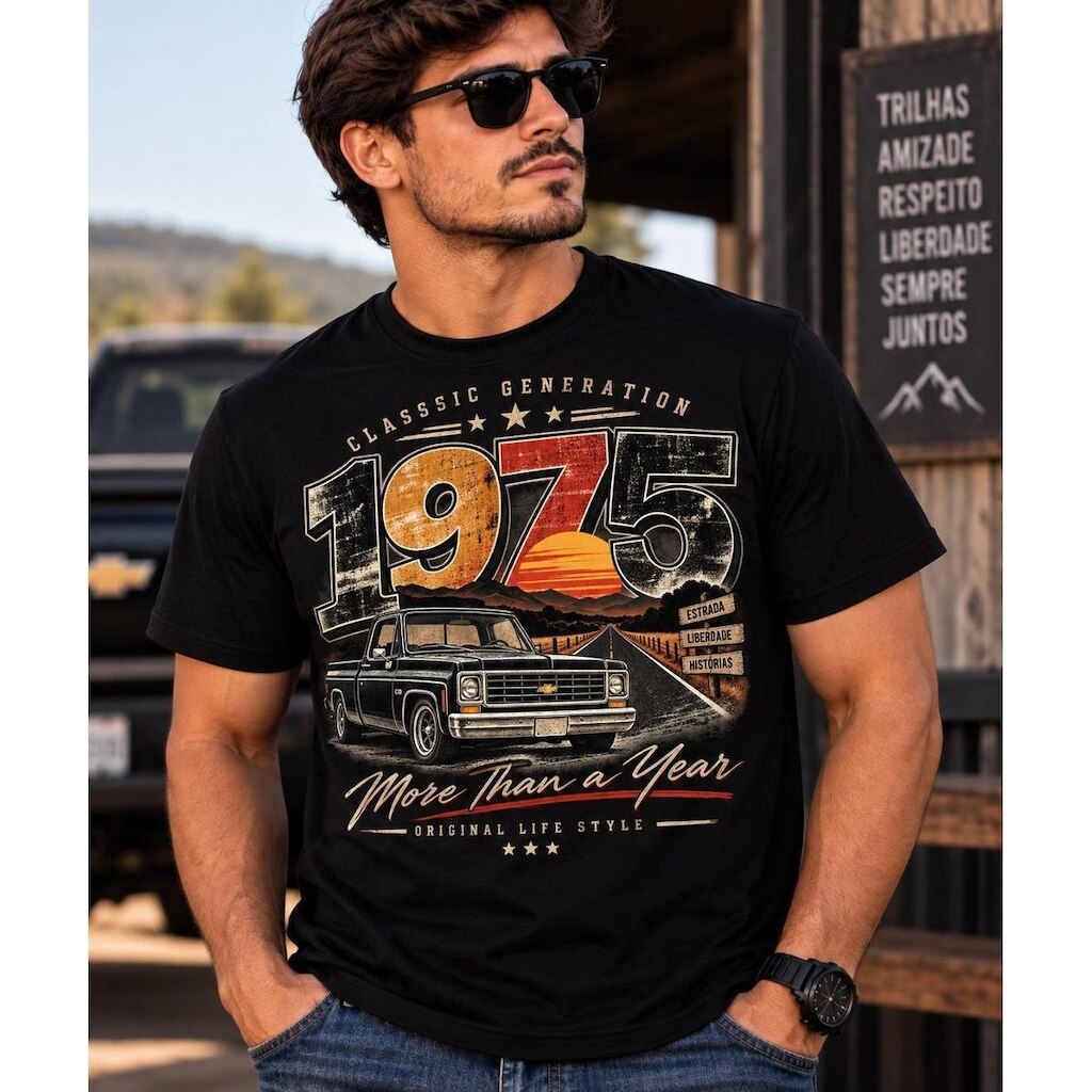 Camiseta Masculina 1975 P Ao G1
