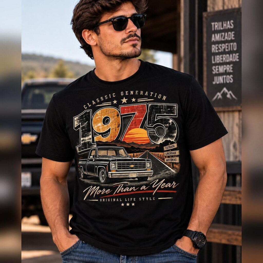 Camiseta Masculina 1975 P Ao G1