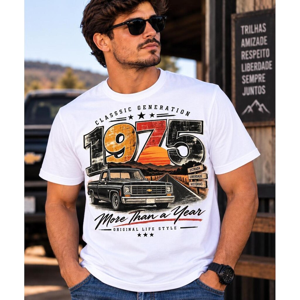 Camiseta Masculina 1975 P Ao G1