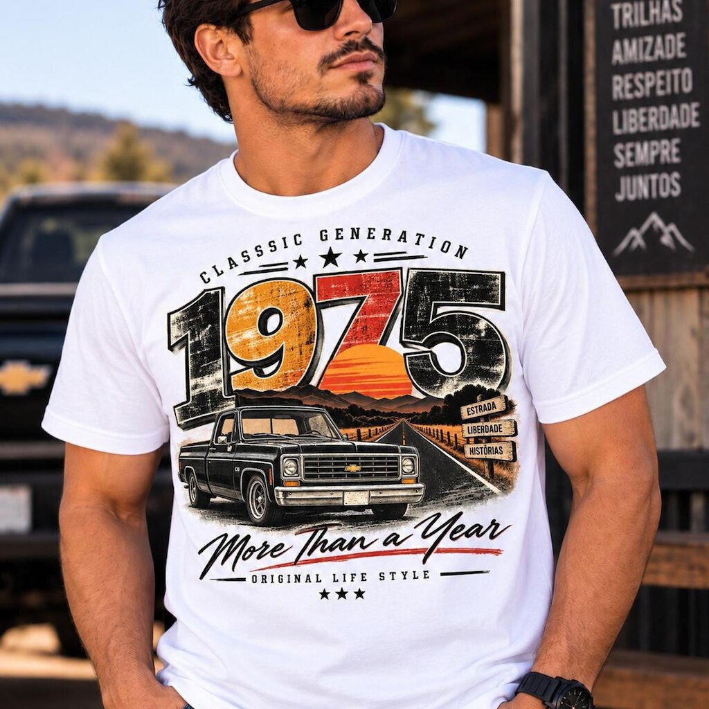 Camiseta Masculina 1975 P Ao G1
