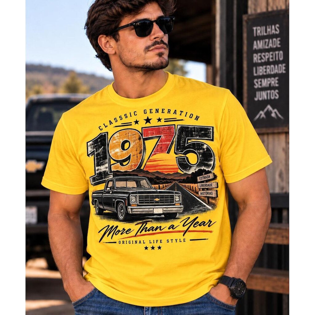 Camiseta Masculina 1975 P Ao G1