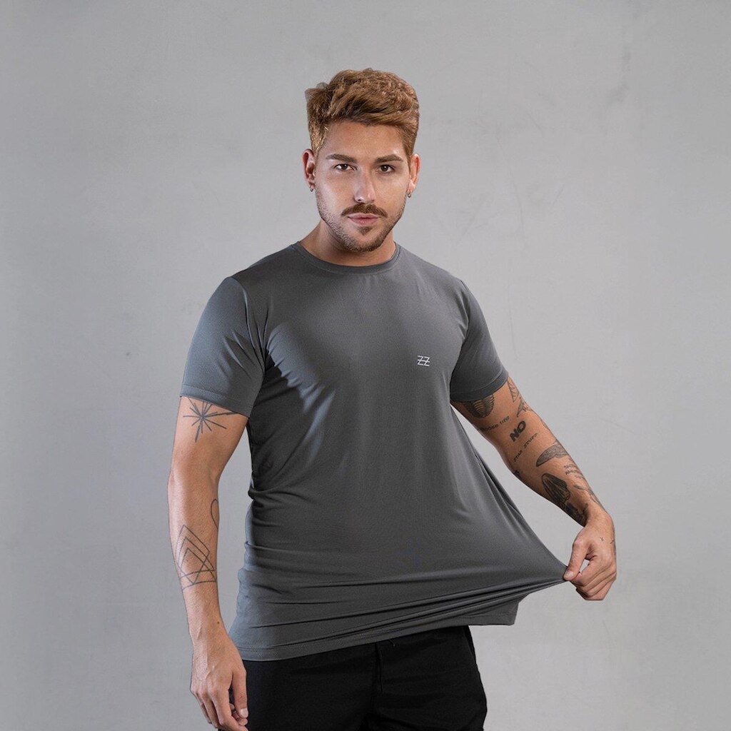 Camiseta Masculina Academia Poliamida Manga Curta Treino Camisa Malhar Dia A Dia Premium