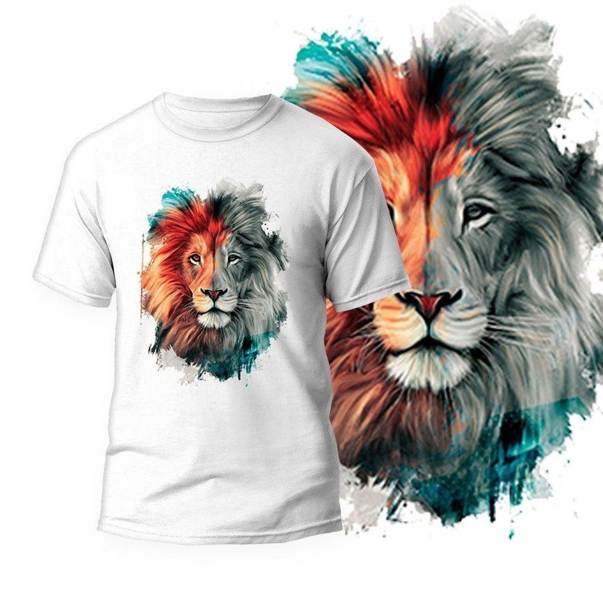 Camiseta Masculina Algodão 30.1 Estampada Leao Judá Camisa Masculina - Preto Menor preço em Camiseta Masculina Algodão 30.1 Estampada Leao Judá Camisa Masculina - Preto