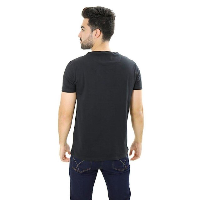 Camiseta Masculina Algodão Básica Ixória Preta Lisa