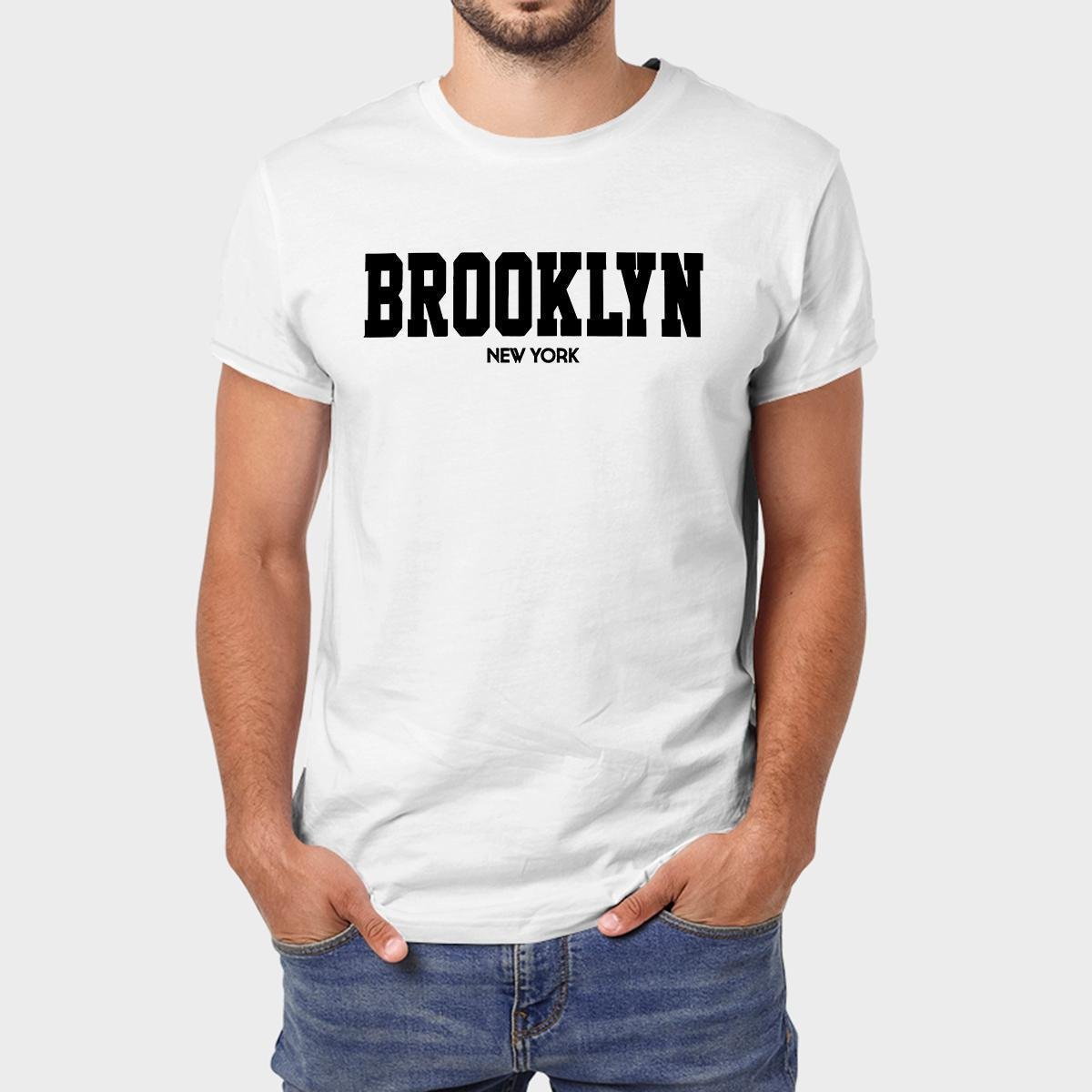 Camiseta Masculina Algodão Brooklyn Premium Menor preço em Camiseta Masculina Algodão Brooklyn Premium