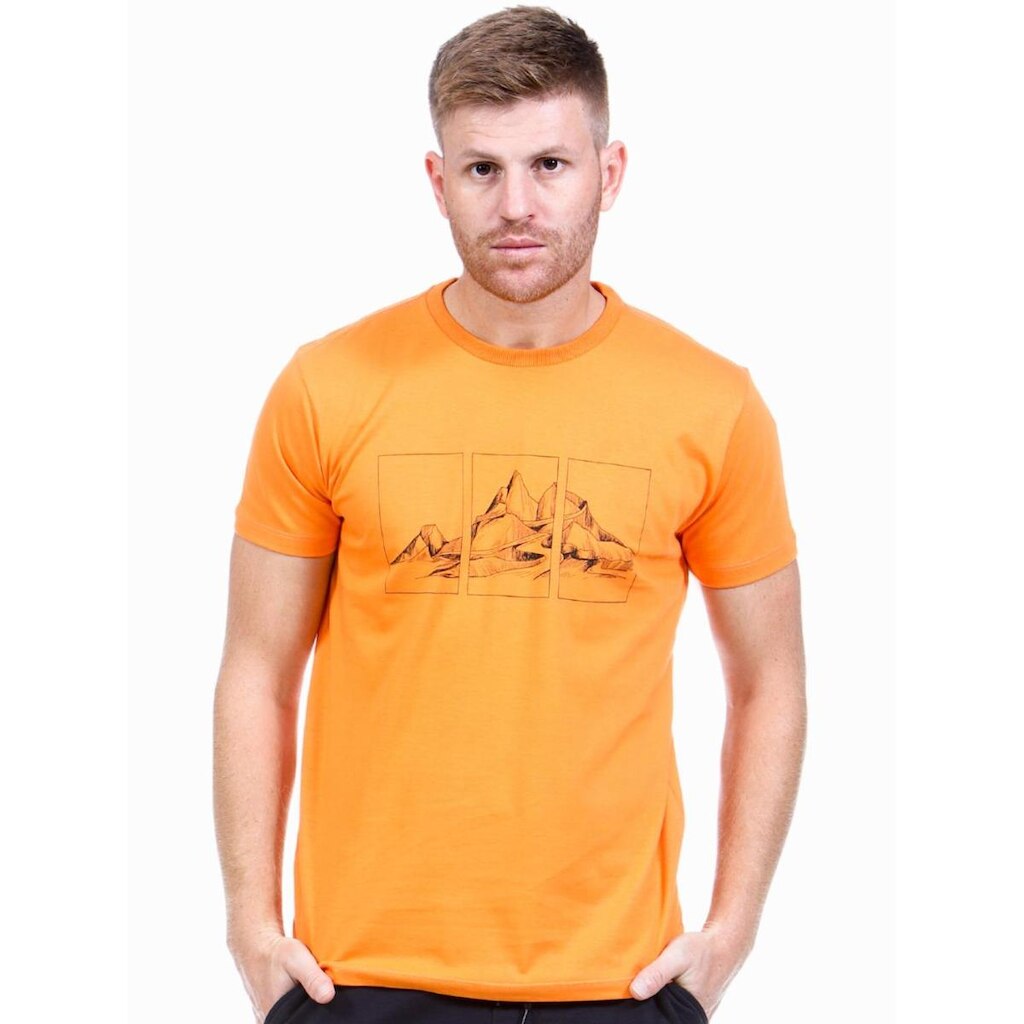 Camiseta Masculina Algodão Estampa Montanha