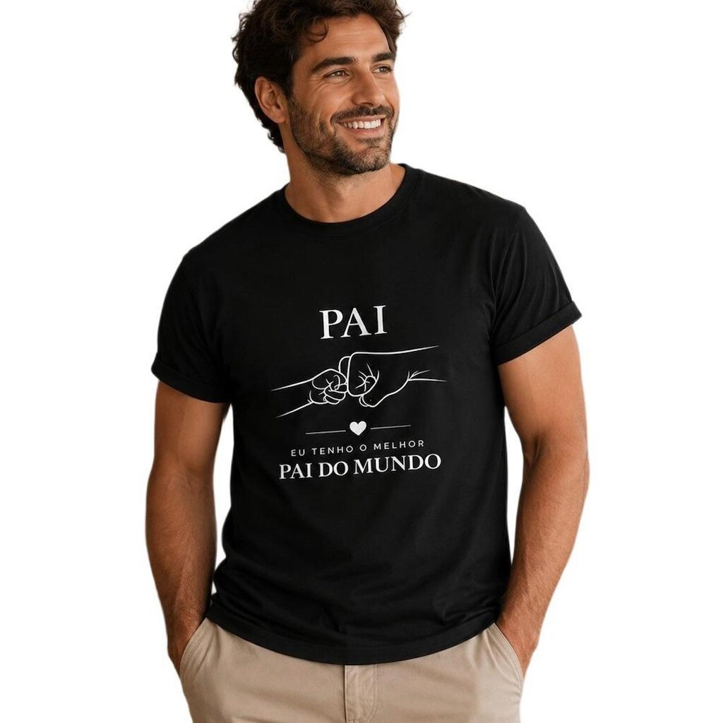 Camiseta Masculina Algodão Eu Tenho o Melhor Pai do Mundo