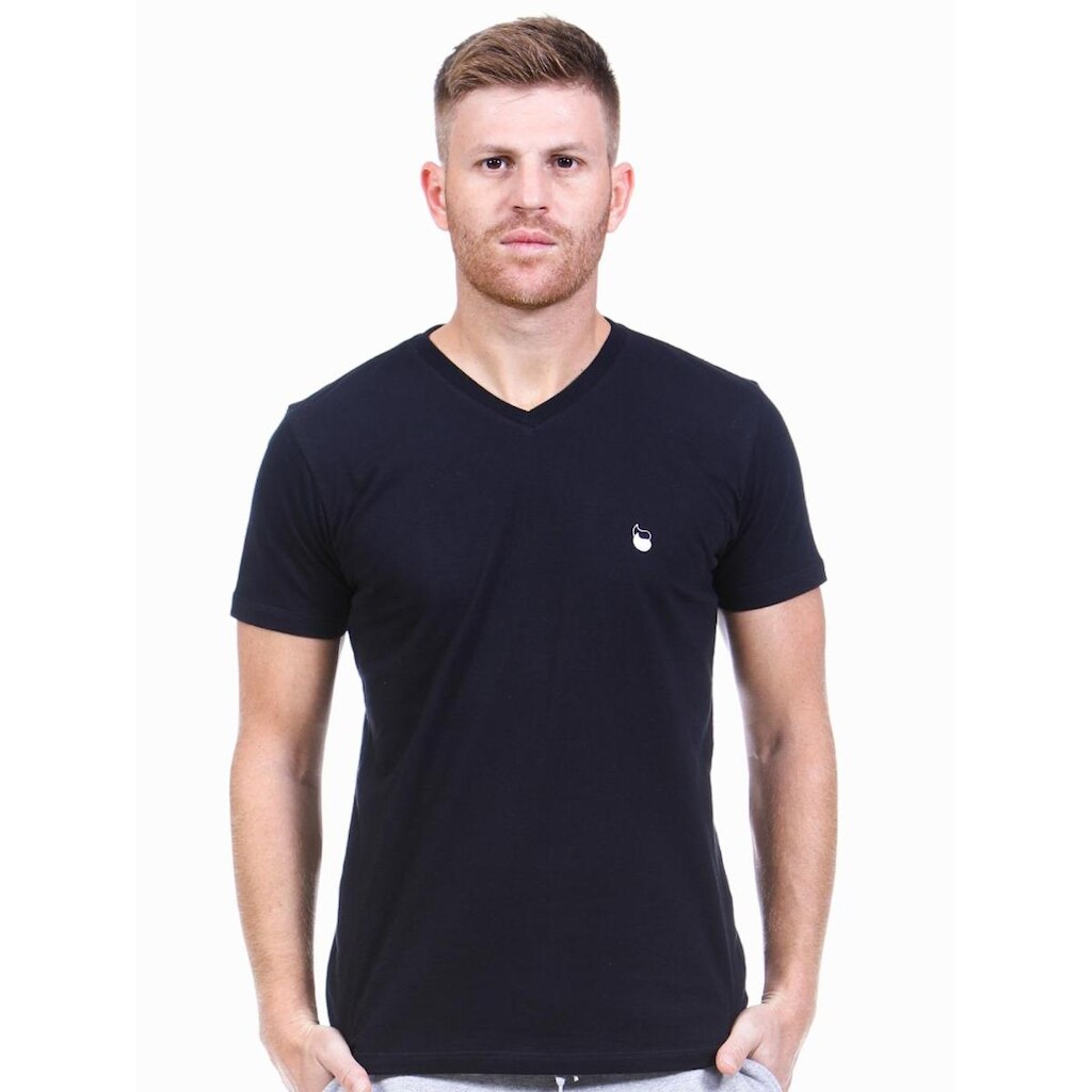 Camiseta Masculina Algodão Gola V