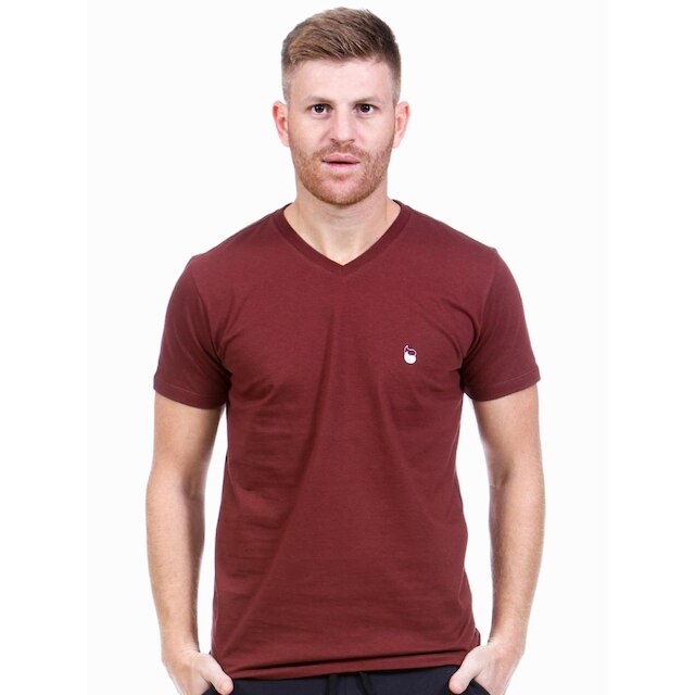 Camiseta Masculina Algodão Gola V