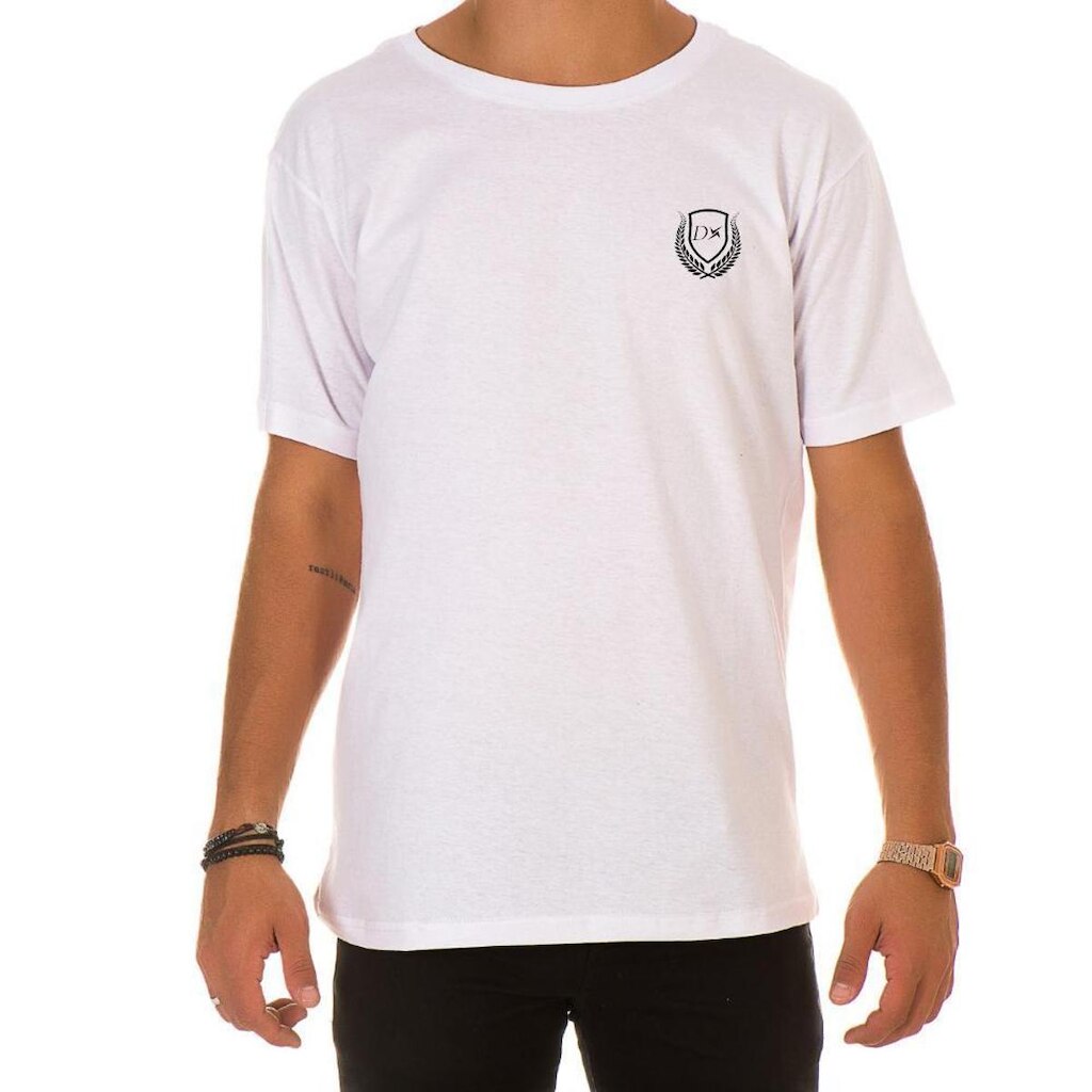Camiseta Masculina Algodão Logo Manga Curta Confortável