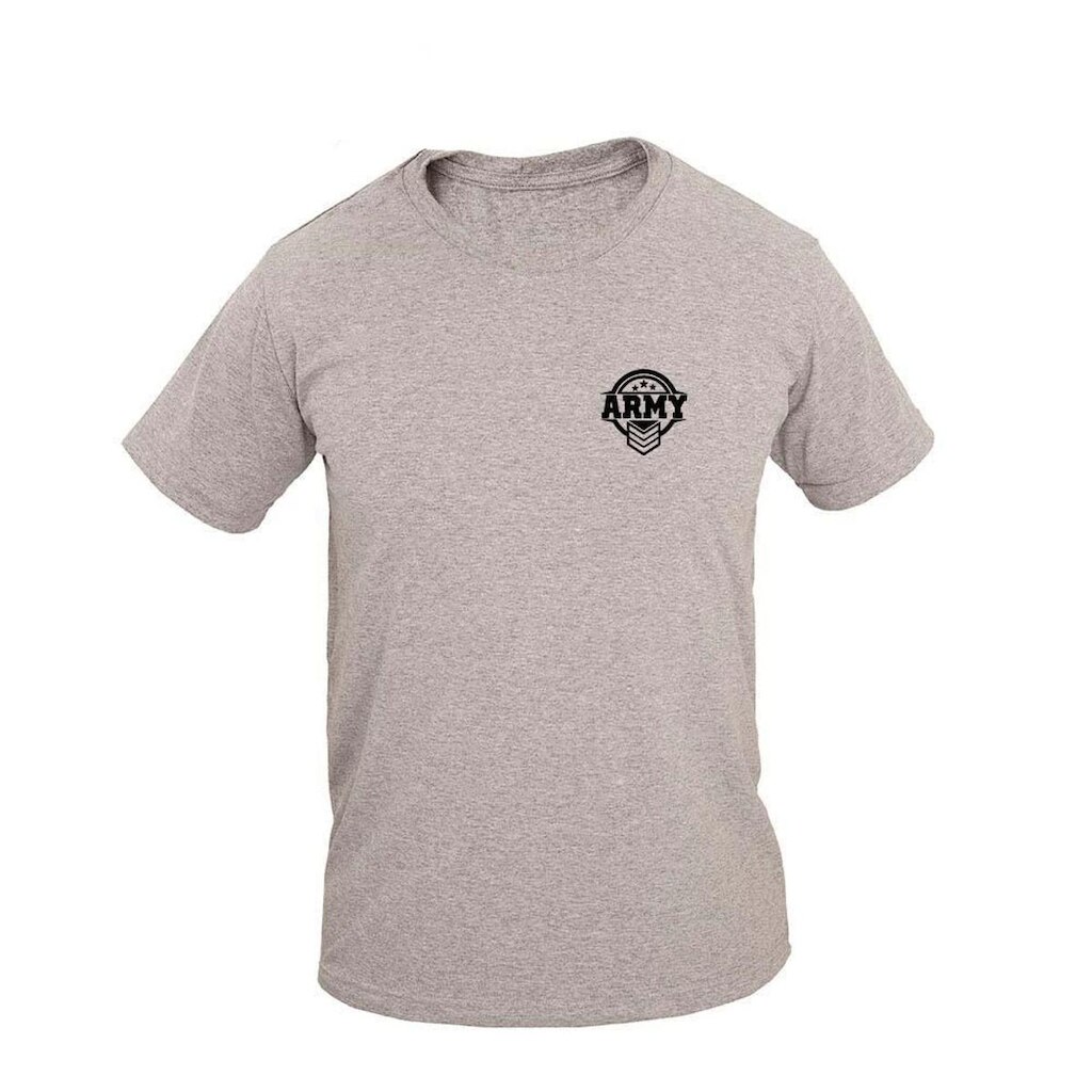Camiseta Masculina Algodão Manga Curta Estampa Army Casual