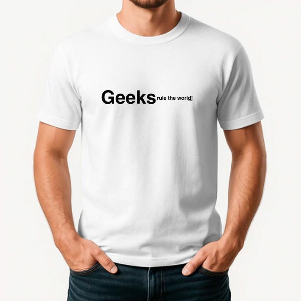 Camiseta Masculina Algodão Premium Geeks Rule The World