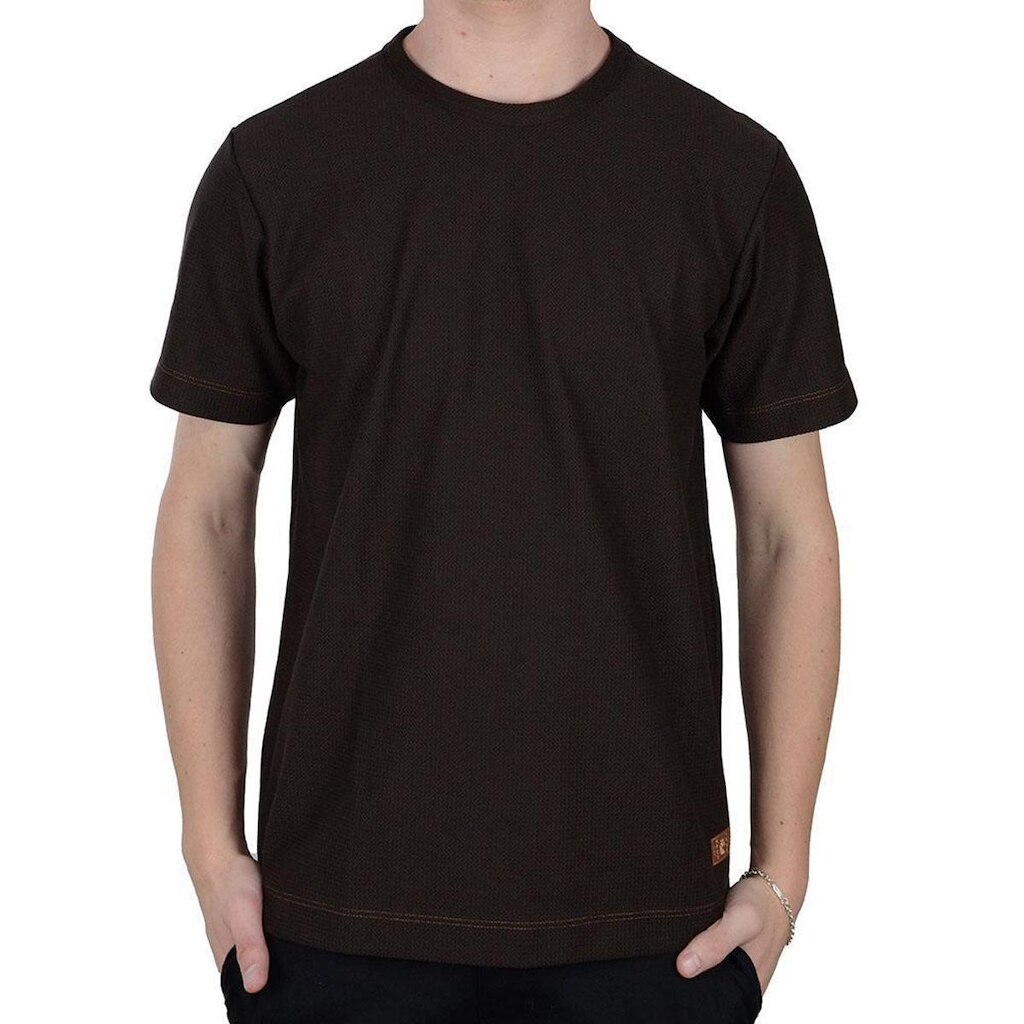 Camiseta Masculina Applicato MC Madeira Náutica Marrom - APT