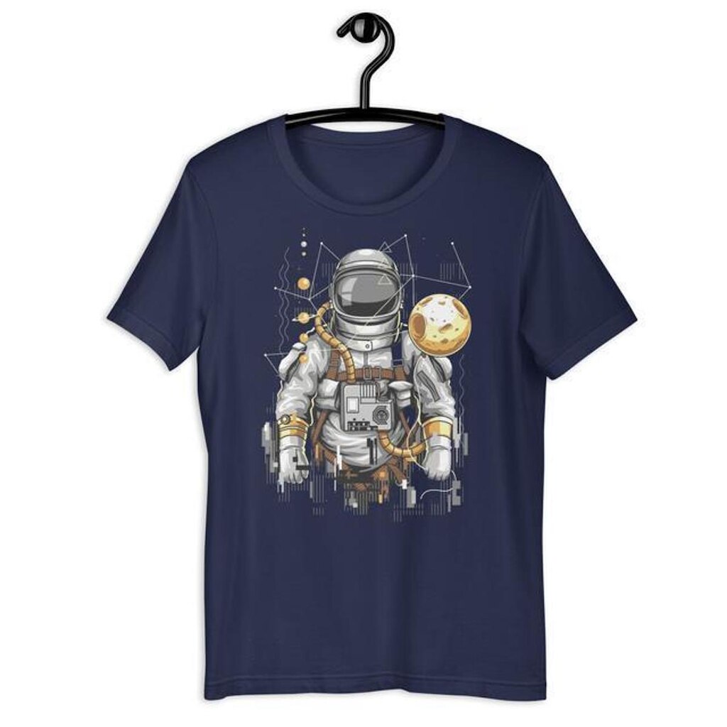 Camiseta Masculina Astronauta Yellow Moon