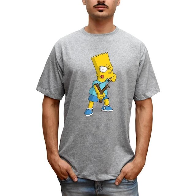 Camiseta Masculina Bart Simpson Estilingue