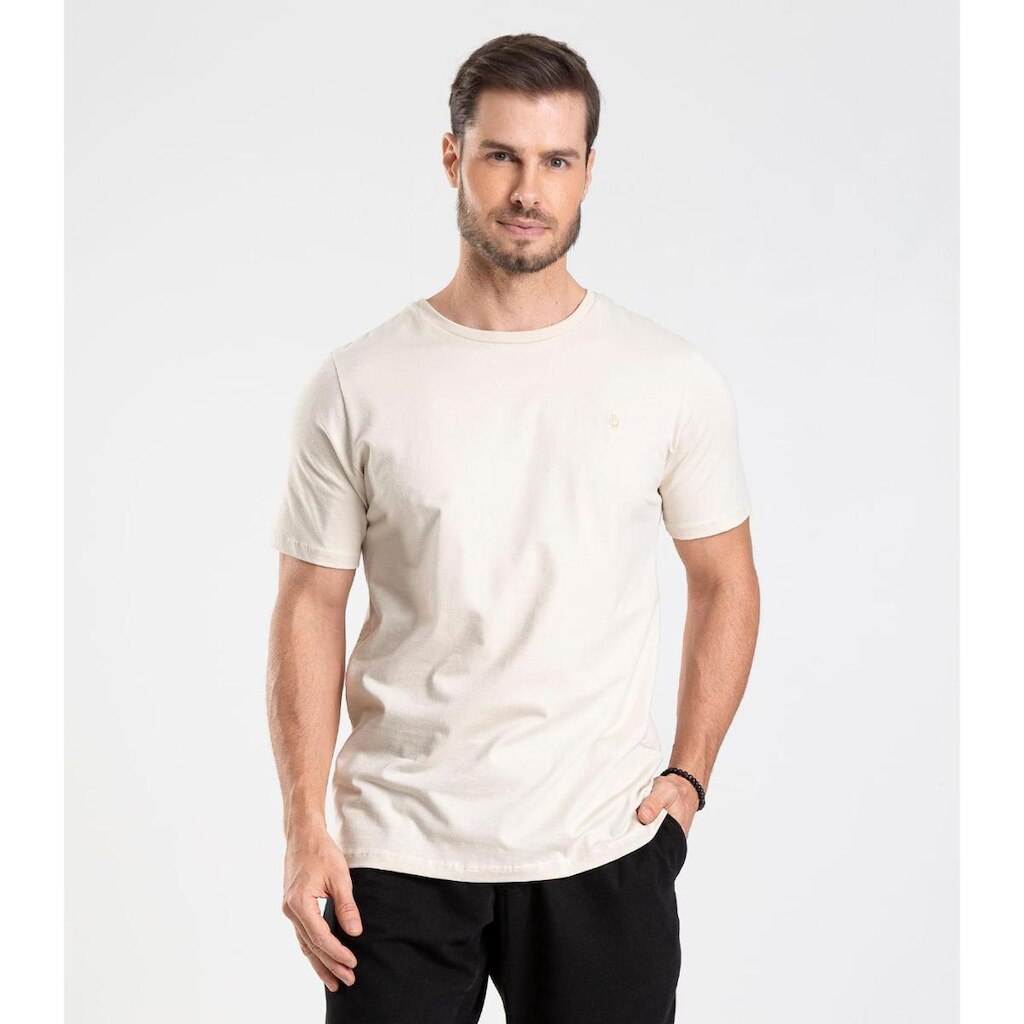 Camiseta Masculina Básica Diametro Bege