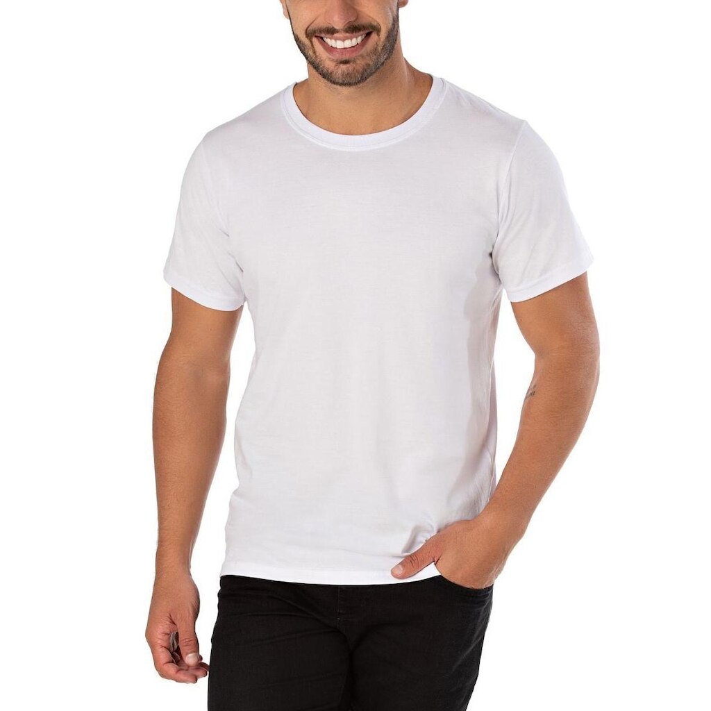 Camiseta Masculina Basica Lisa algodão Premium Slim