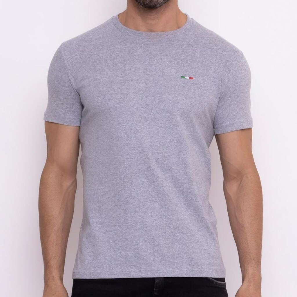 Camiseta Masculina Básica Vih Triny com Bordado no Estilo Algodão Premium Itália