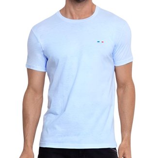 Camiseta Masculina Básica Vih Triny com Bordado no Estilo Tommy Algodão Premium França