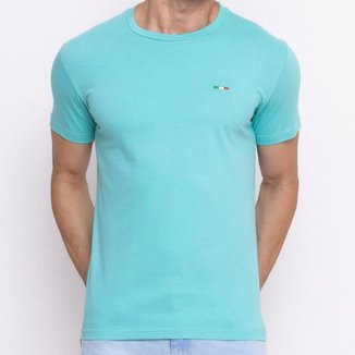 Camiseta Masculina Básica Vih Triny com Bordado no Estilo Tommy Algodão Premium Itália