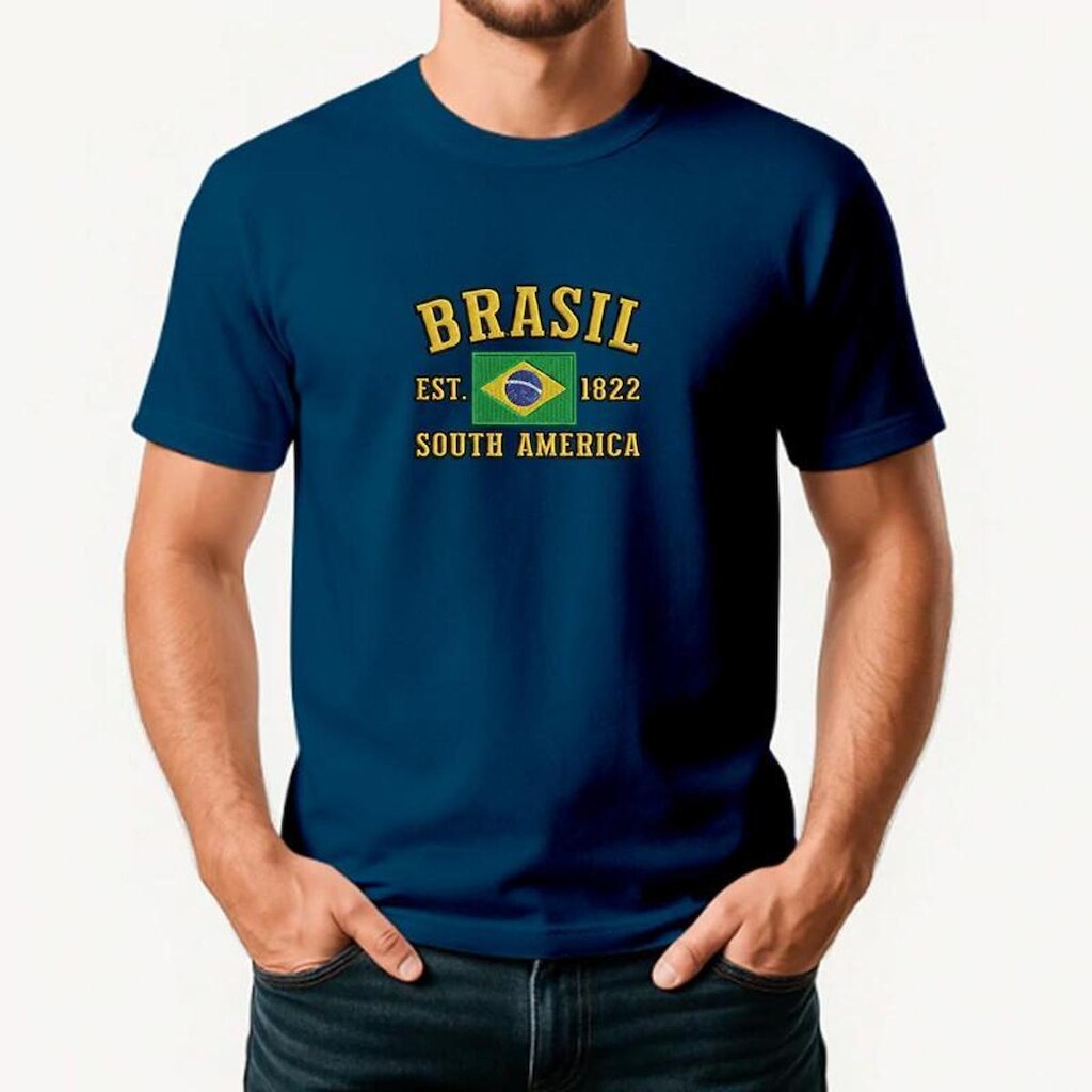 Camiseta Masculina BRASIL Exclusiva Algodão Premium