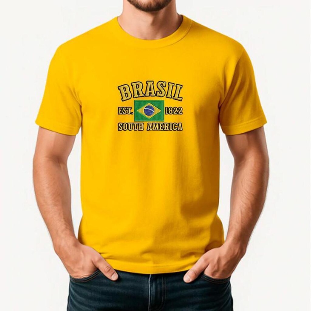 Camiseta Masculina BRASIL Exclusiva Algodão Premium