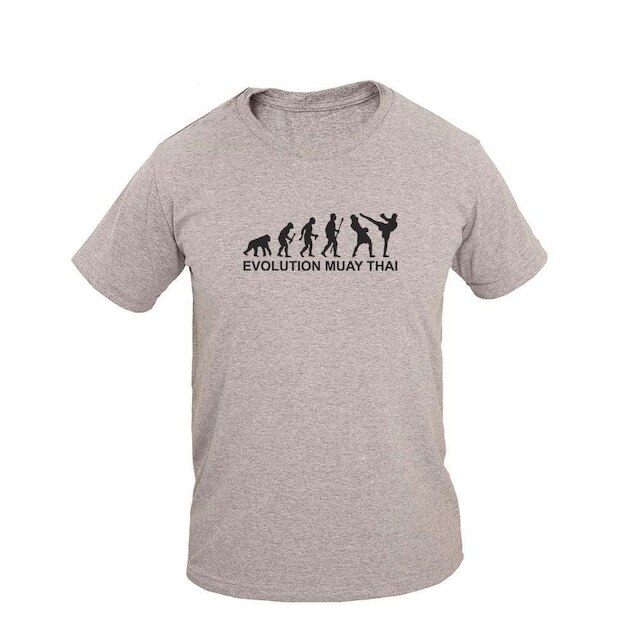 Camiseta Masculina Casual Algodão Manga Curta Evolution Muay