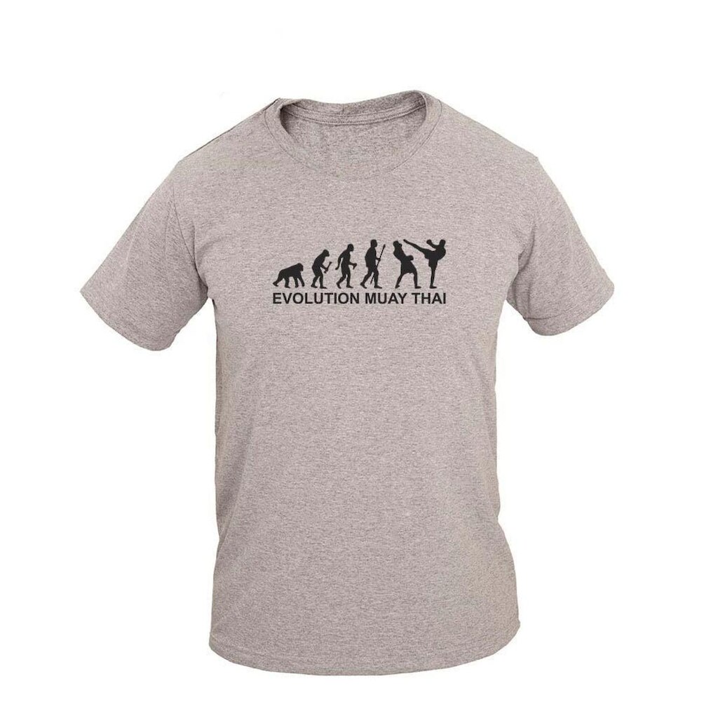 Camiseta Masculina Casual Algodão Manga Curta Evolution Muay