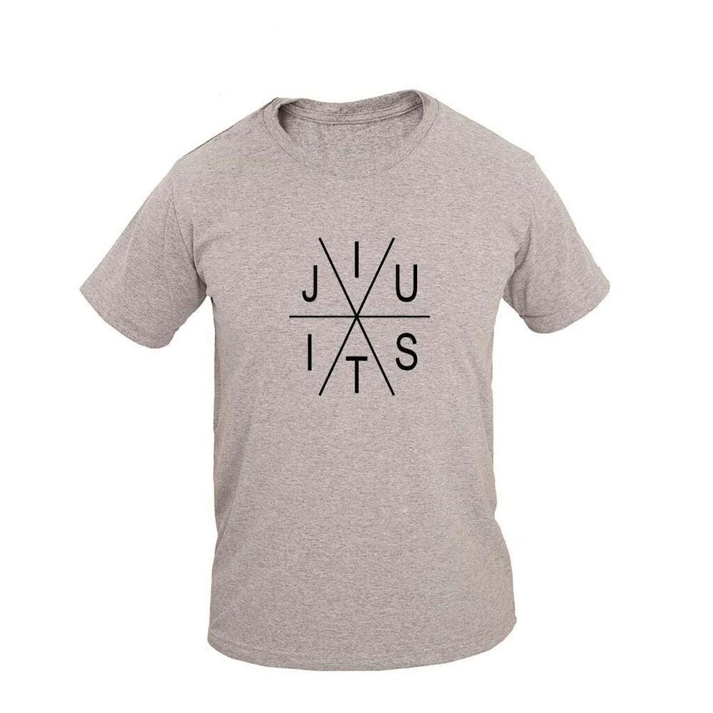 Camiseta Masculina Casual Algodão Manga Curta Jiu Jitsu X