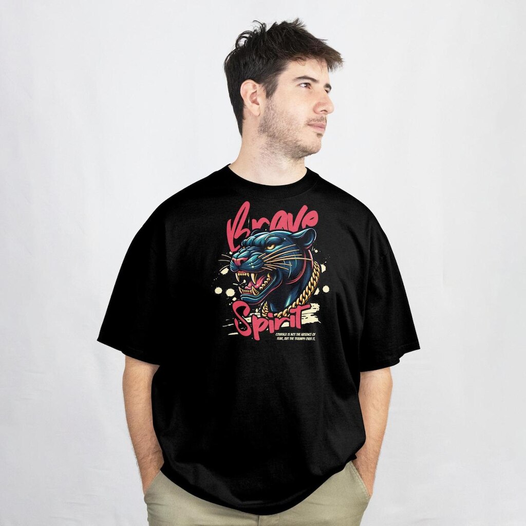 Camiseta Masculina Casual Estampa Brave Estilosa Malha em Algodão do P ao G1