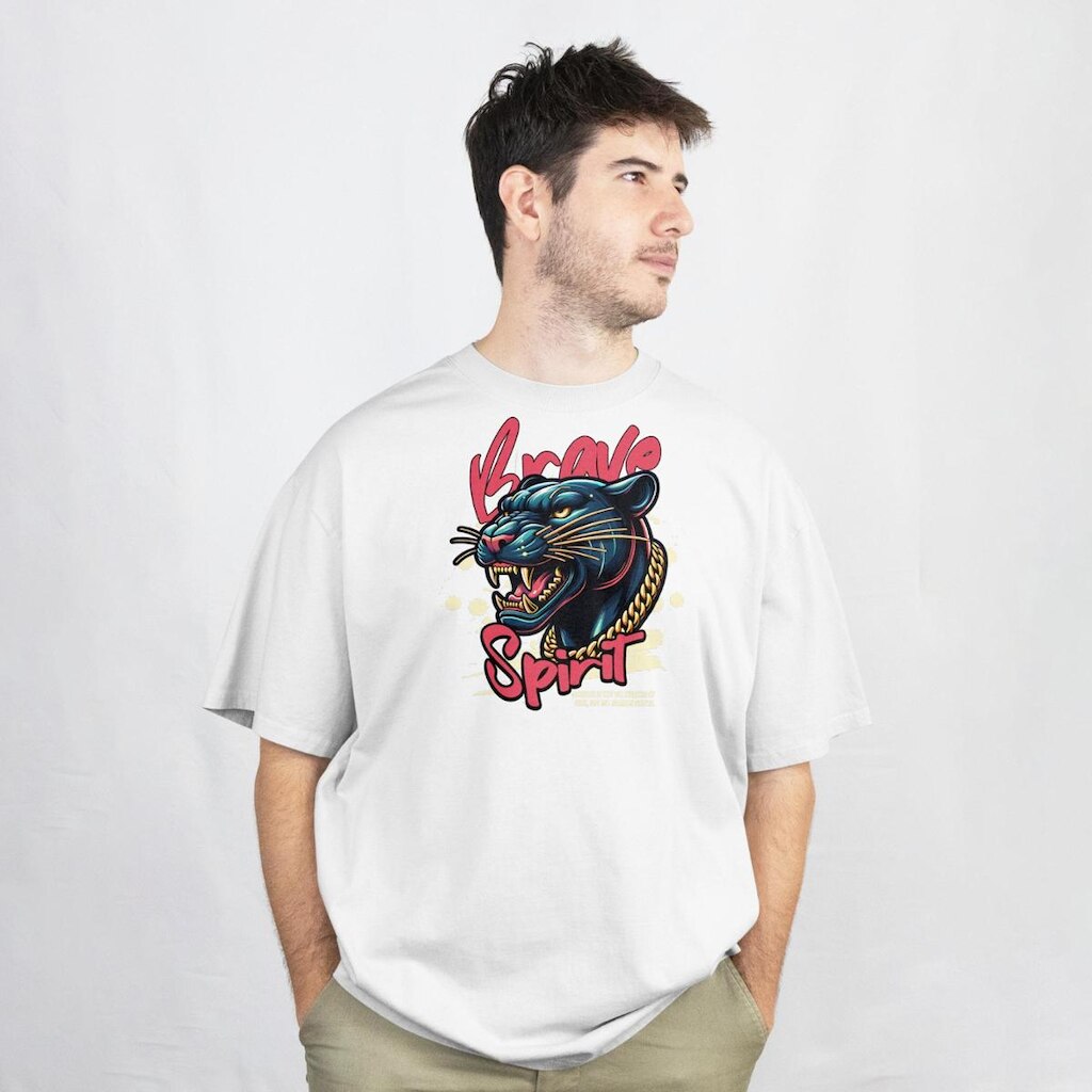 Camiseta Masculina Casual Estampa Brave Estilosa Malha em Algodão do P ao G1