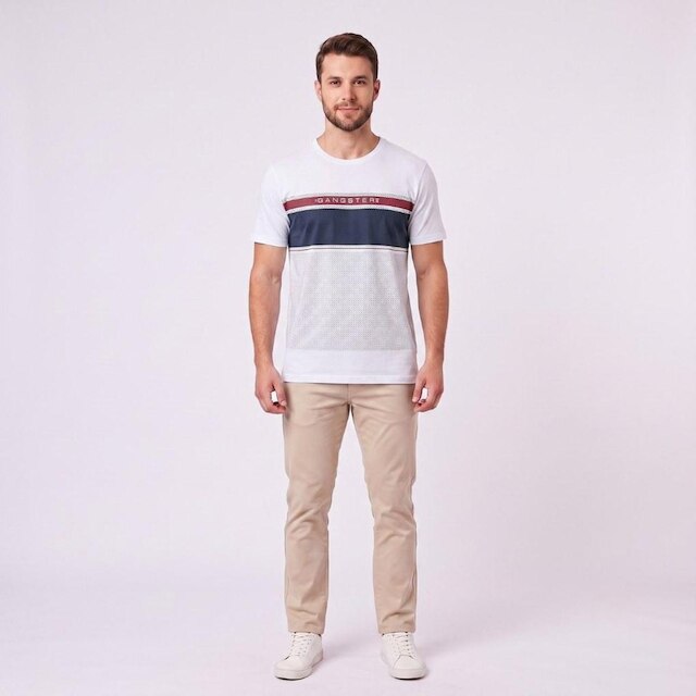 Camiseta Masculina Com Estampa Frontal Gangster