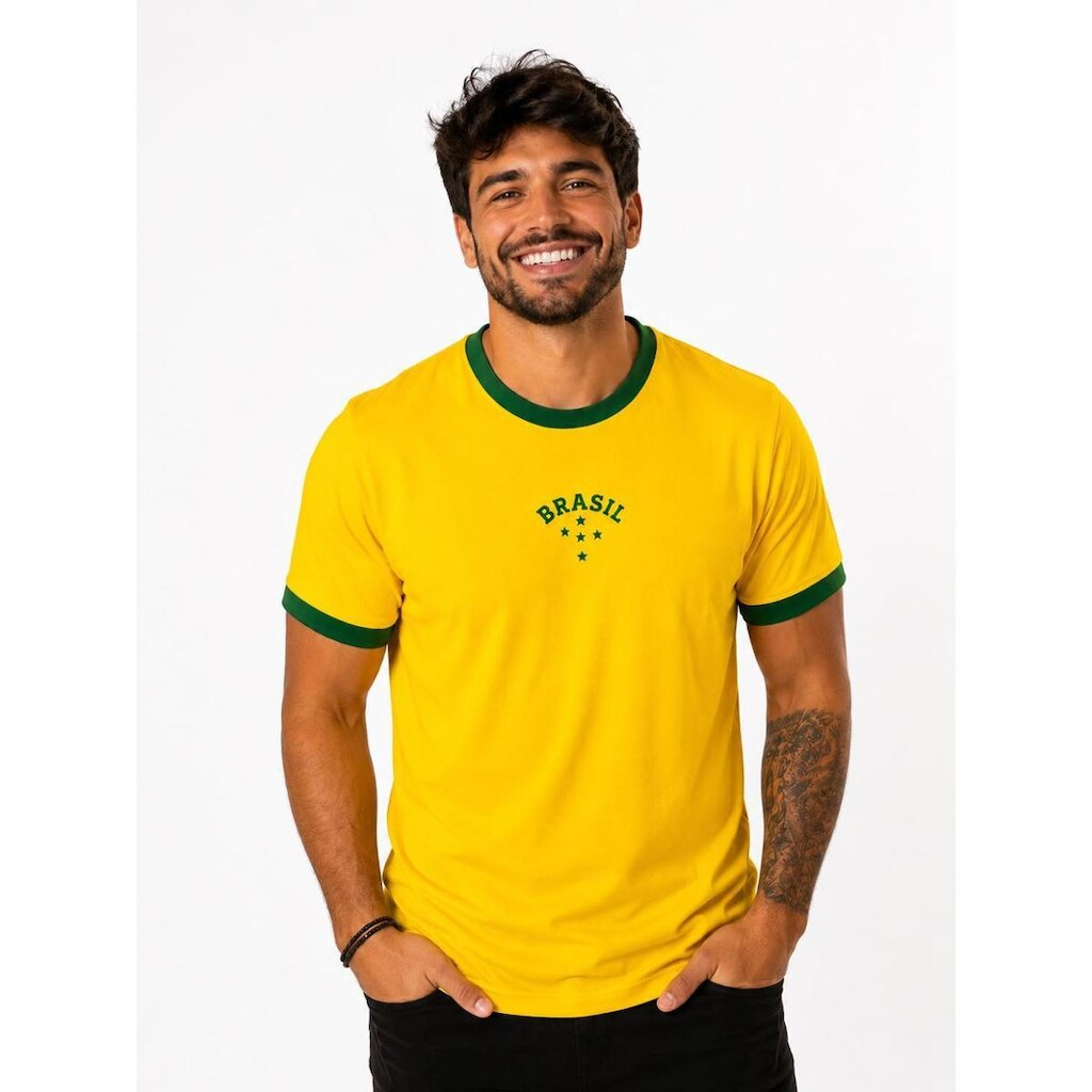 Camiseta Masculina Copa 2026 Malha Torcida Brasil