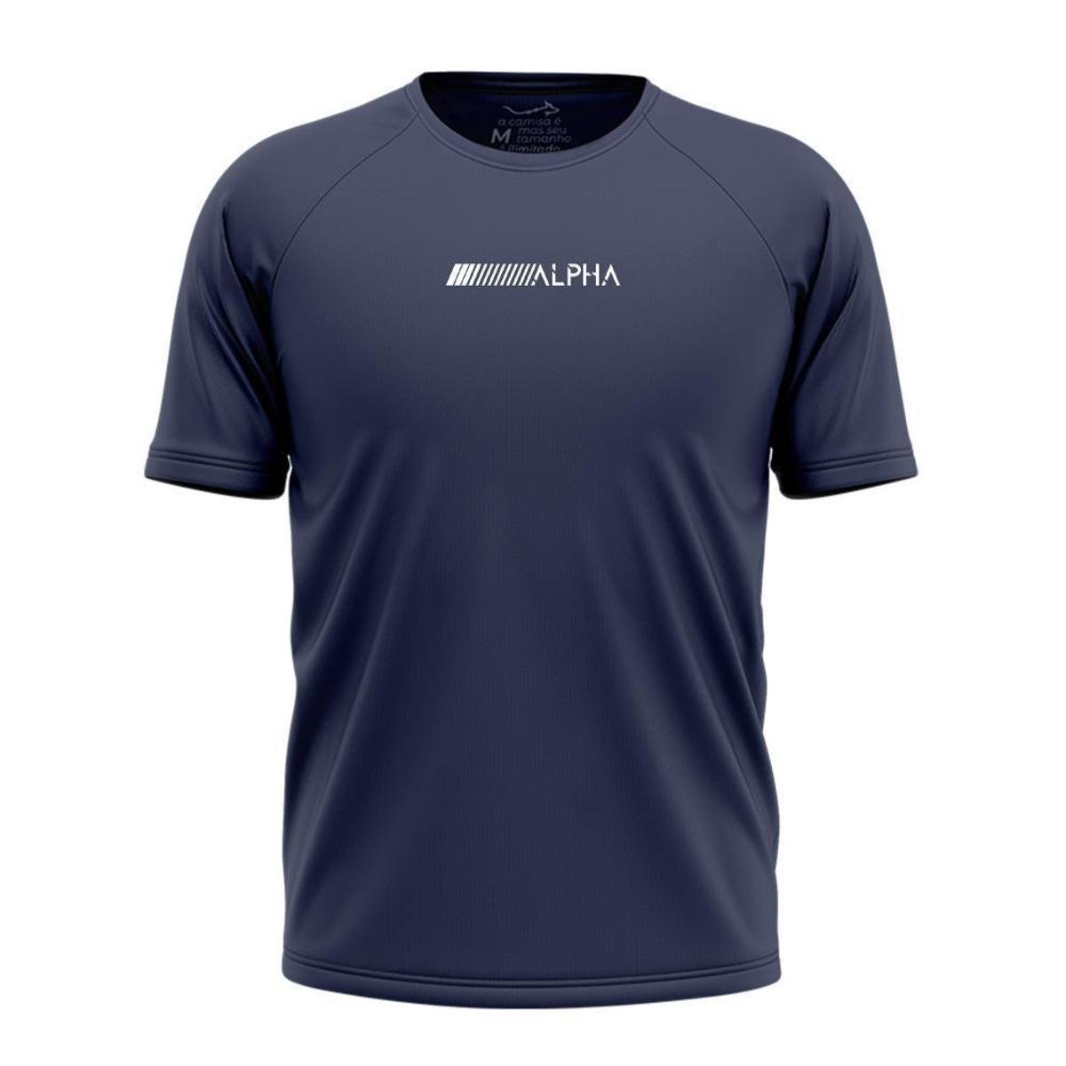 Camiseta Masculina Dry Esportiva Academia Direction Azul Marinho Alpha Co Menor preço em Camiseta Masculina Dry Esportiva Academia Direction Azul Marinho Alpha Co