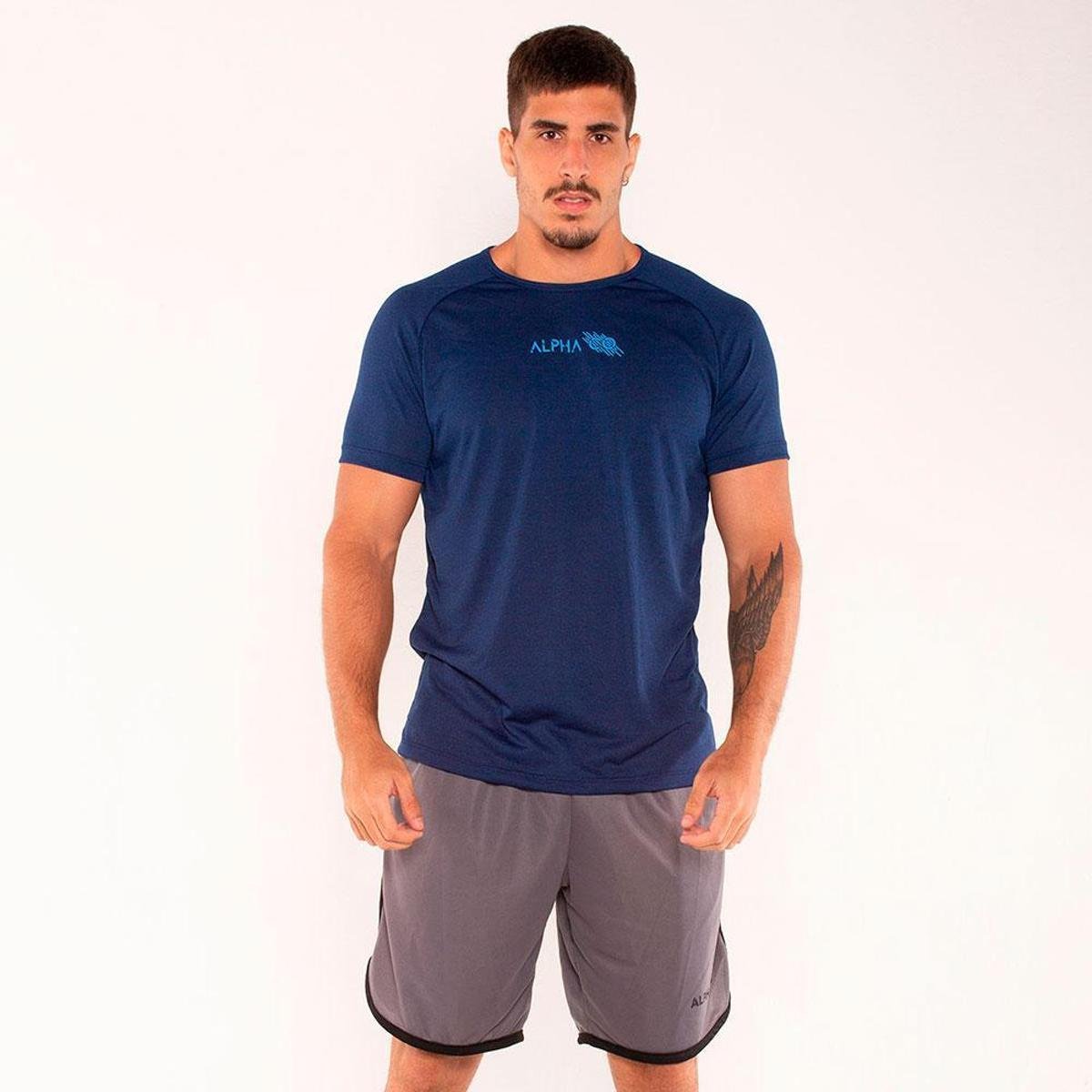 Camiseta Masculina Dry Esportiva Academia Slash Azul Alpha CO - Azul é ruim? Camiseta Masculina Dry Esportiva Academia Slash Azul Alpha CO - Azul é boa?