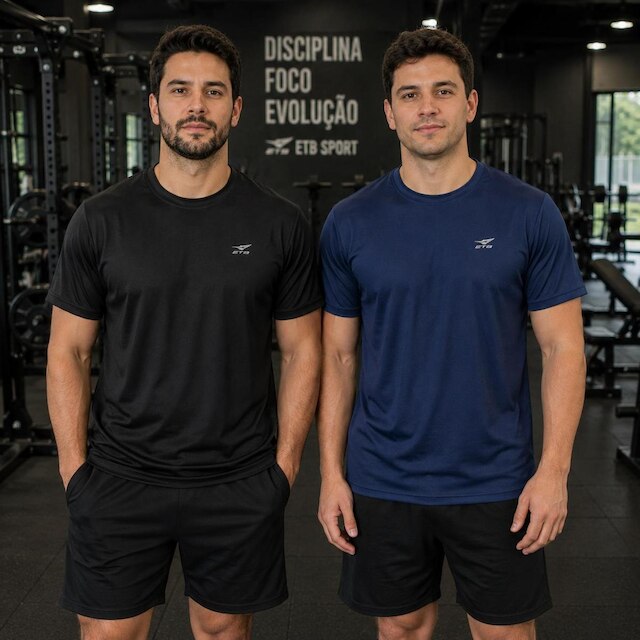 Camiseta Masculina Dry Fitness Lisa Etb Sport Treino em Academia