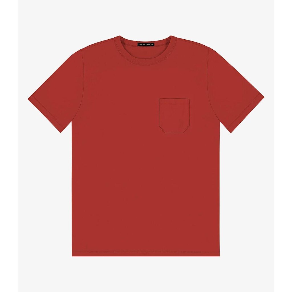Camiseta Masculina em Meia Malha Diametro Vermelho