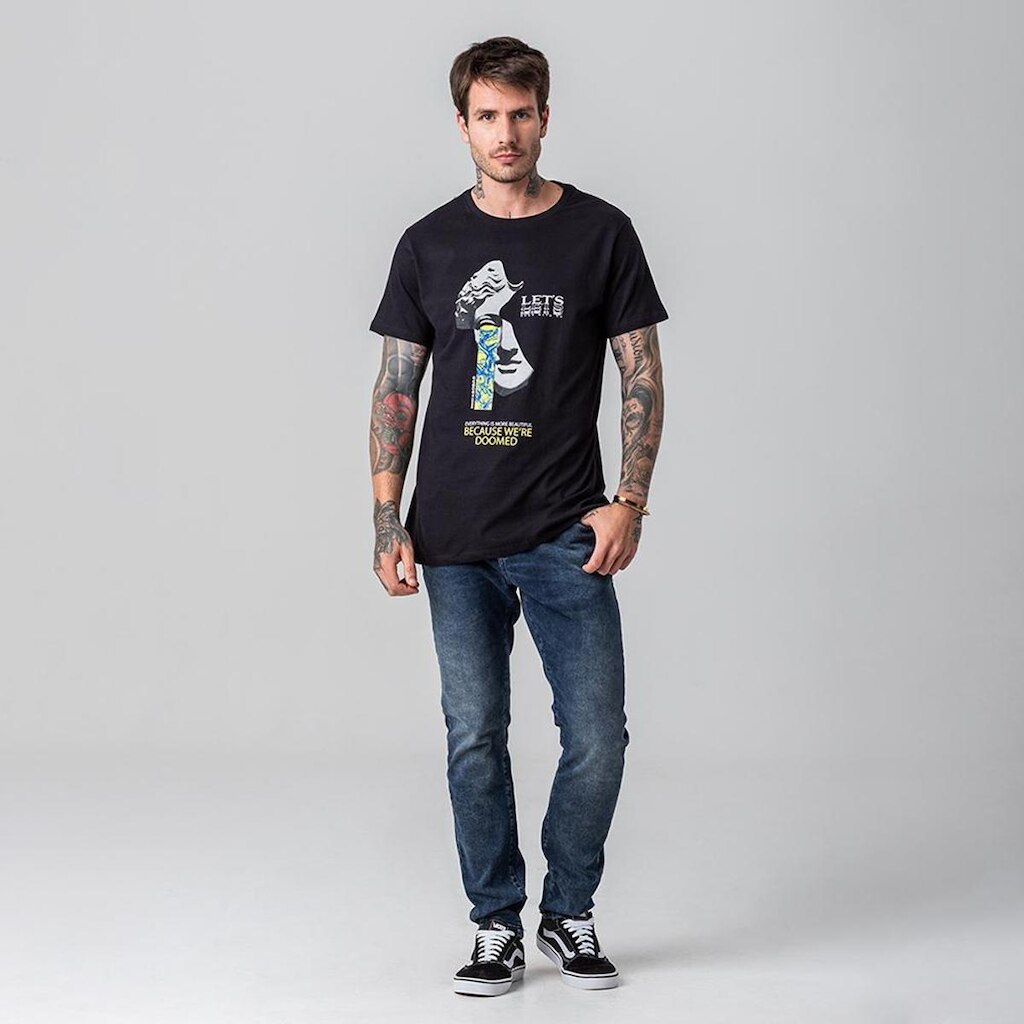 Camiseta Masculina Estampa Rock e Soda