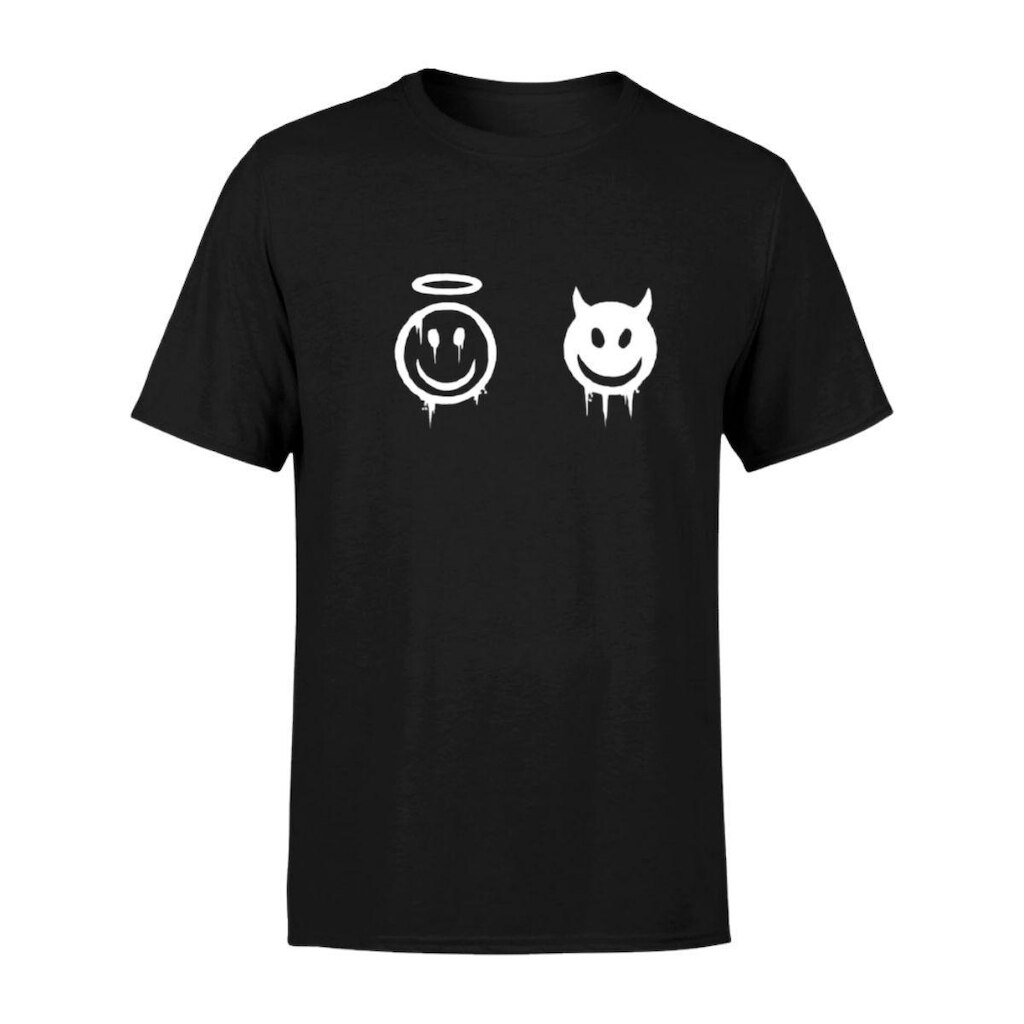 Camiseta Masculina Estampada 2 Carinhas 100% Algodão Premium Manga Curta Gola Redonda Casual Básica