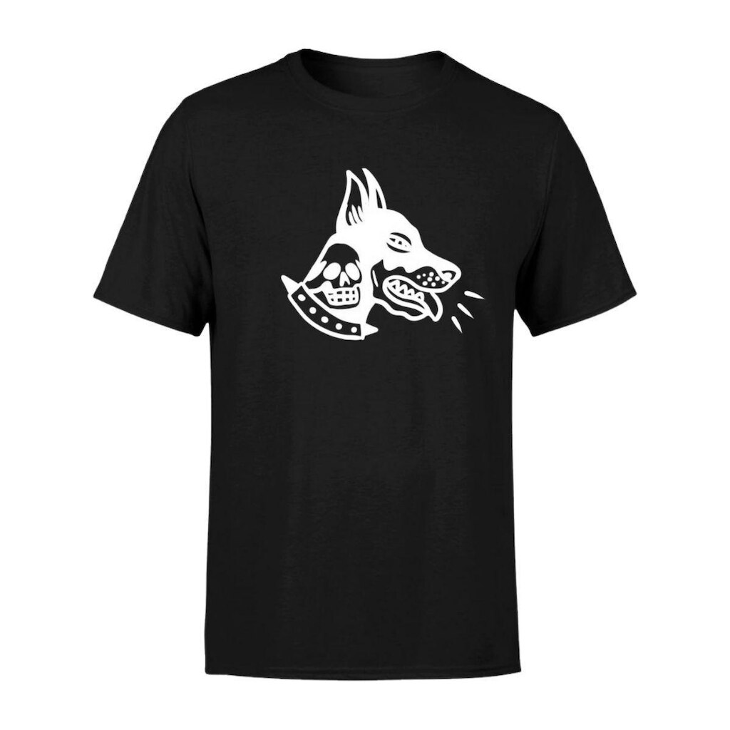 Camiseta Masculina Estampada Cachorro Caveira 100% Algodão Premium Manga Curta Gola Redonda Casual