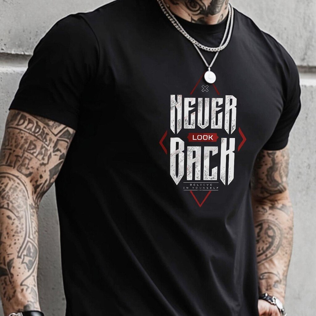 Camiseta Masculina Estampada Casual Algodão Never Back