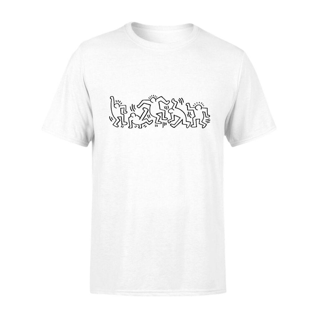 Camiseta Masculina Estampada Homens Dançando 100% Algodão Premium Manga Curta Gola Redonda Casual