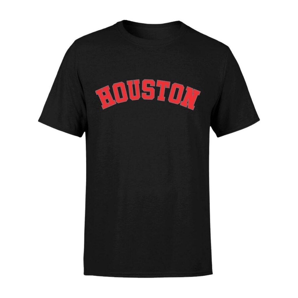 Camiseta Masculina Estampada Houston 100% Algodão Premium Manga Curta Gola Redonda Casual Dia a Dia