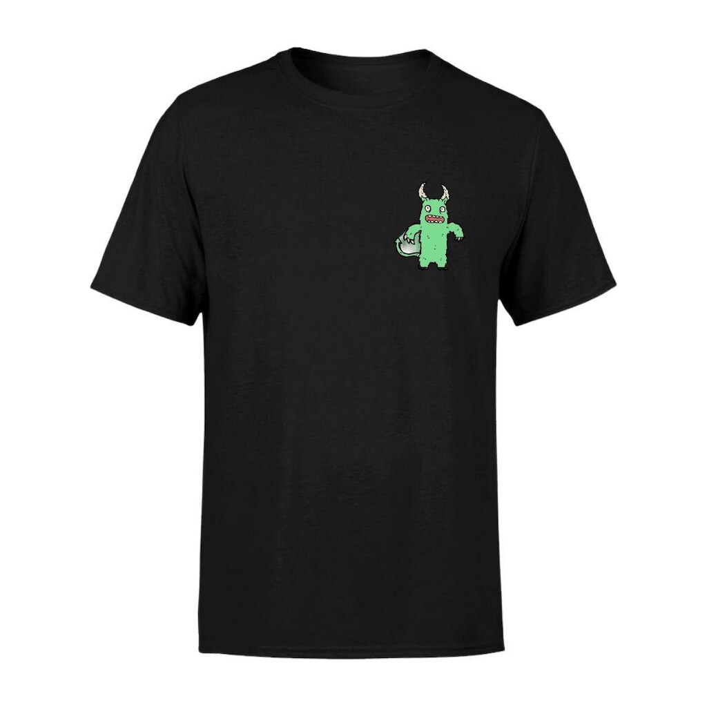 Camiseta Masculina Estampada Monstro Mini 100% Algodão Premium Manga Curta Gola Redonda Casual