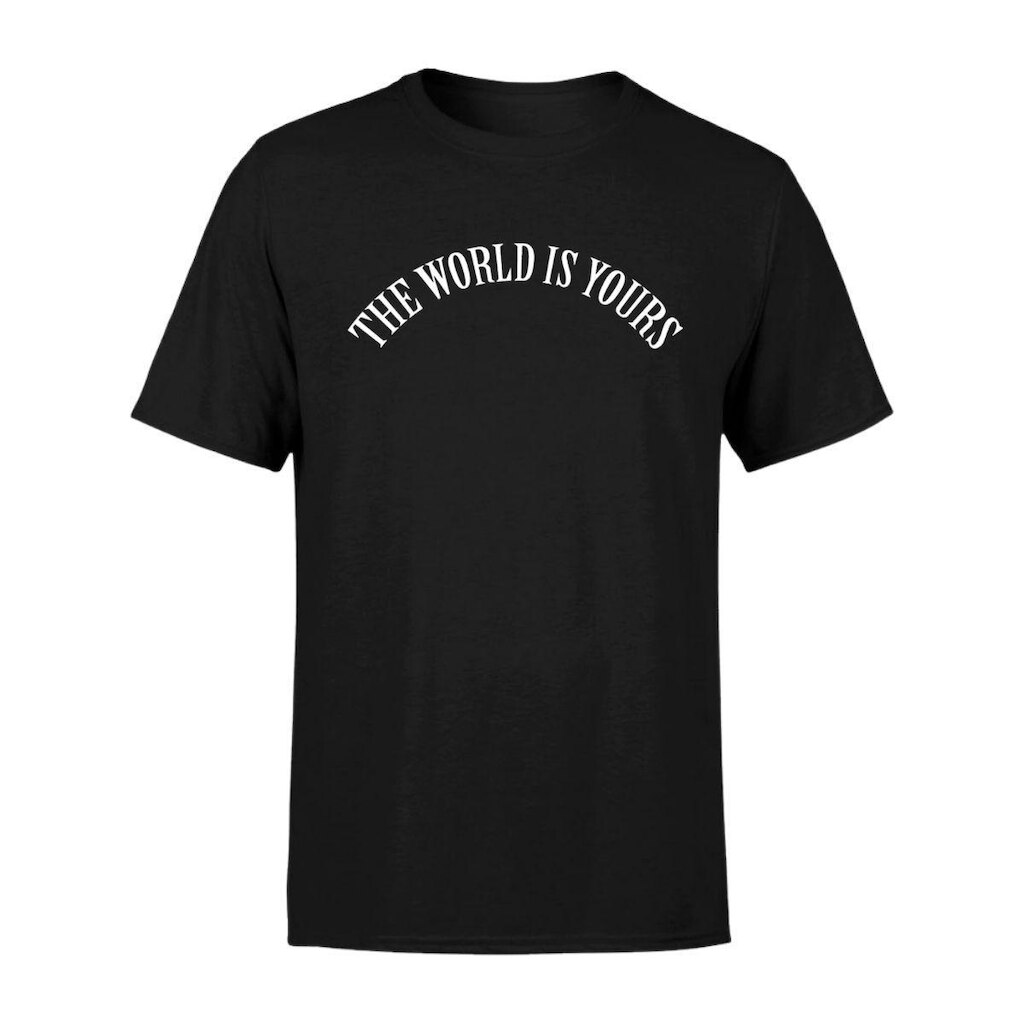 Camiseta Masculina Estampada The World 100% Algodão Premium Manga Curta Gola Redonda Casual Básica