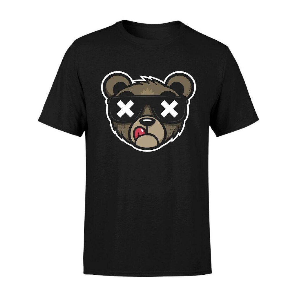 Camiseta Masculina Estampada Urso X 100% Algodão Premium Manga Curta Gola Redonda Casual Dia a Dia