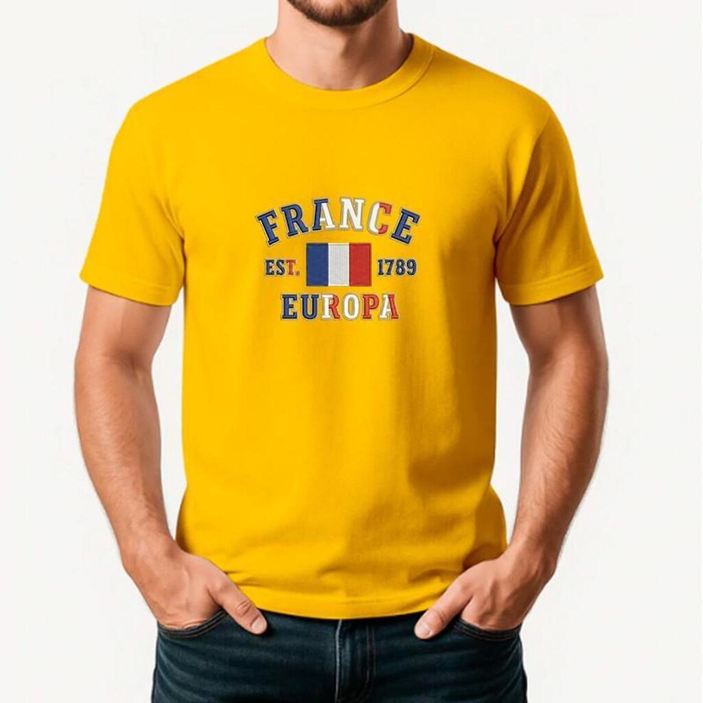 Camiseta Masculina FRANÇA Exclusiva Algodão Premium
