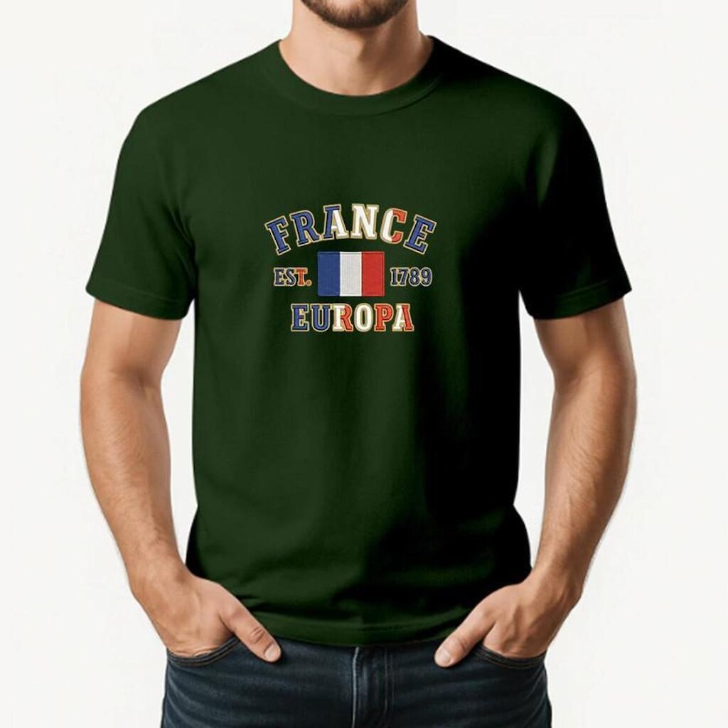 Camiseta Masculina FRANÇA Exclusiva Algodão Premium